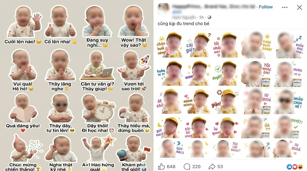Trào lưu tạo sticker ảnh trẻ em bằng AI, rủi ro đứng sau sự đáng yêu