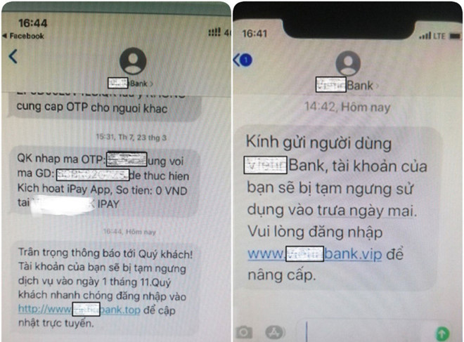 Dùng tin nhắn giả hiệu ngân hàng để chiếm đoạt tiền