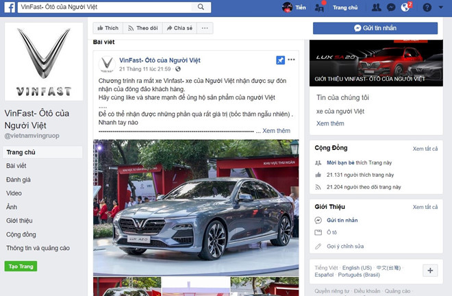 Trò lừa tặng 99 xe VinFast Lux A 2.0 xuất hiện trên Facebook 2.jpg